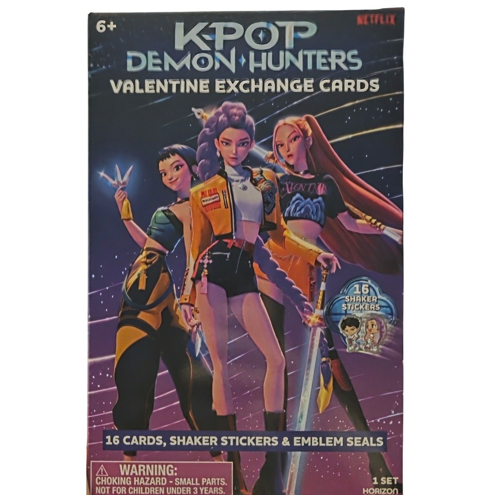 Kpop Demon Hunters 16ctValentine‎ Exchange Cards Shaker Stickers Emblem Seal